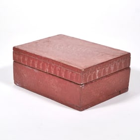 19TH CENTURY COMB GRAIN PAINTED FOLK ART SEWING BOX