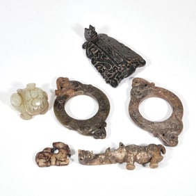 (6pc) CHINESE STONE CARVINGS