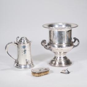 (4pc) SILVER PLATE & OTHER ITEMS