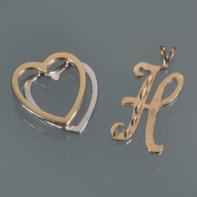 (2pc) 14K GOLD PENDANTS