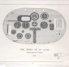 EX COLL. ARMSTRONG: THE SPIRIT OF ST LOUIS / FRANK MELBERG LITHOGRAPH
