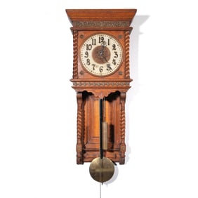 CARVED OAK WALL CLOCK