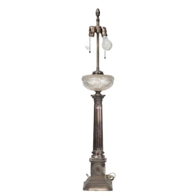 English Sterling Column Lamp