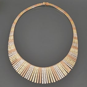 14K GOLD TRICOLOR "CLEOPATRA" NECKLACE
