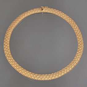 14K GOLD BRAIDED GOLD NECKLACE