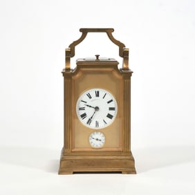 A FANCY THEODORE B. STARR CARRIAGE / TRAVEL CLOCK