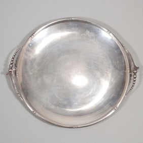 WOODSIDE STERLING CO. [NEW YORK, C. 1920] LILY OF THE VALLEY SILVER PLATTER