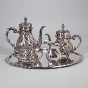 (5pc) J. SCHICKMAN 925 GERMAN STERLING SILVER TEA & COFFEE
