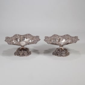 PAIR STERLING SILVER COMPOTES
