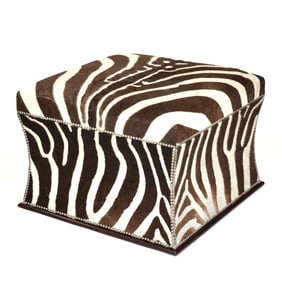 BESPOKE ZEBRA UPHOLSTERED OTTOMAN (3 OF 3)