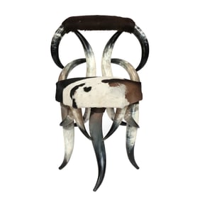 HORN & HIDE COVERED "TEXAS LONGHORN" CHAIR