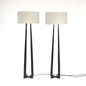 PAIR IAN K. FOWLER SCALA HAND-FORGED FLOOR LAMPS