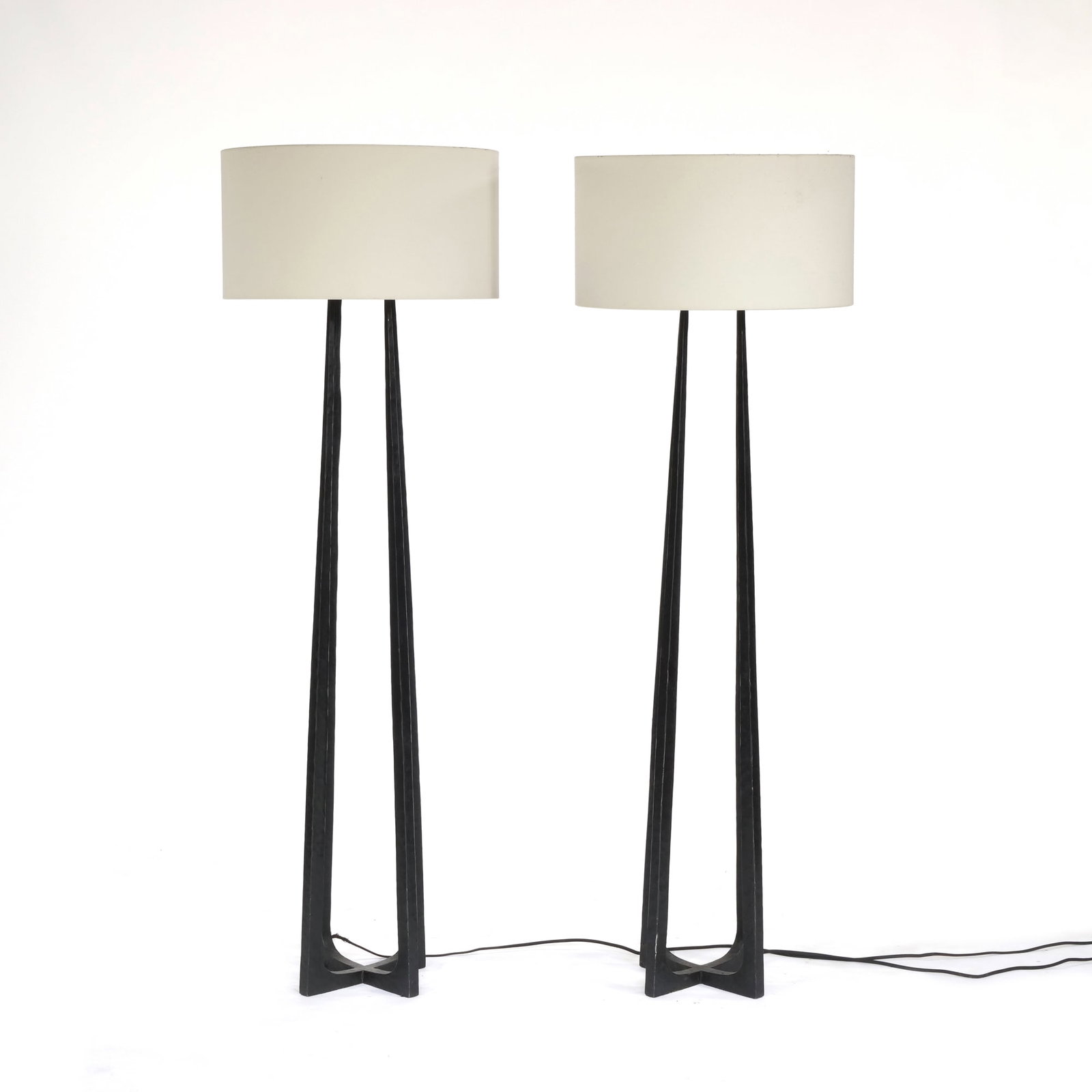 PAIR IAN K. FOWLER SCALA HAND-FORGED FLOOR LAMPS (1 of 19)