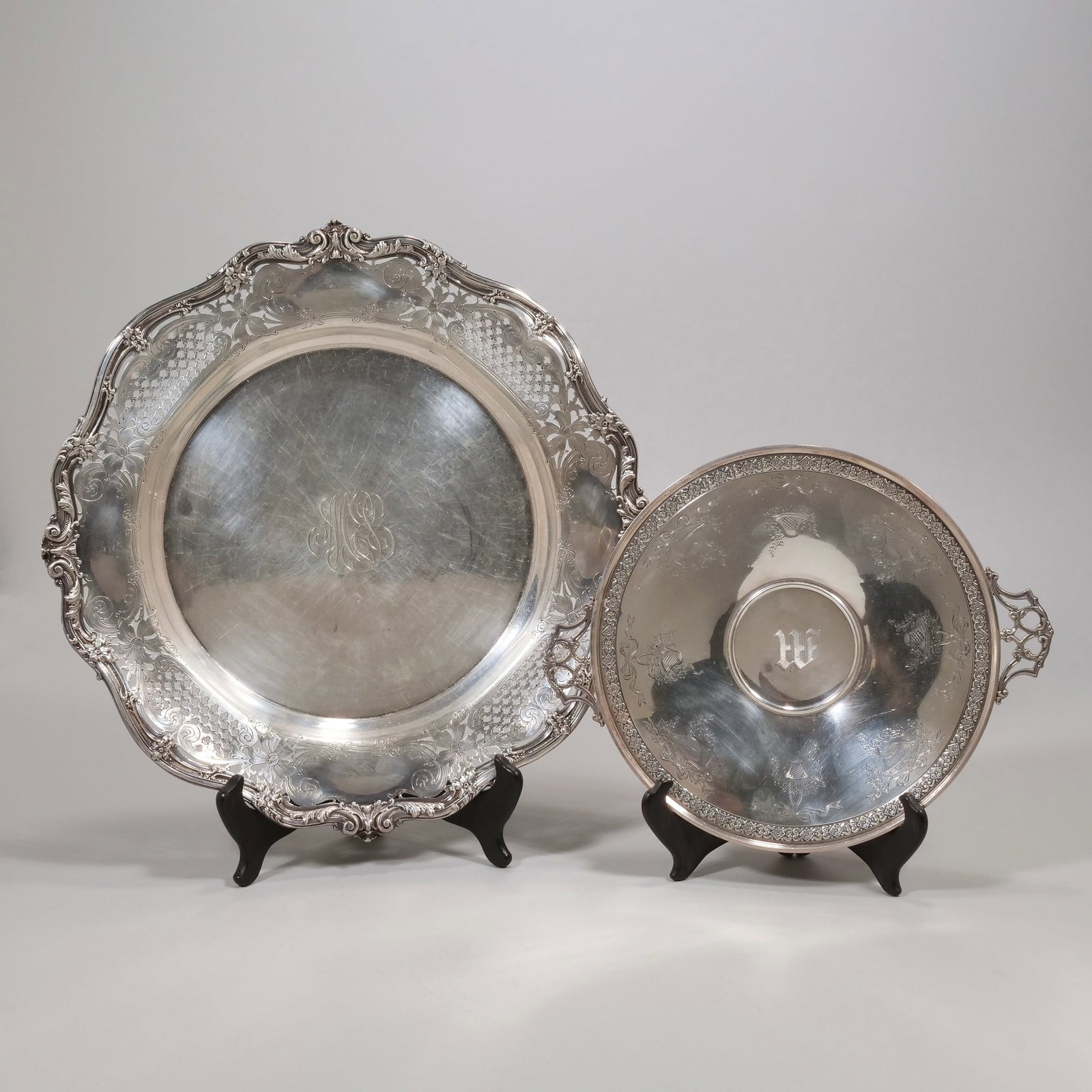 (2pc) GORHAM & OTHER STERLING TRAYS (1 of 13)