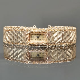 JULES JORGENSEN 14K GOLD LADY'S WATCH BRACELET
