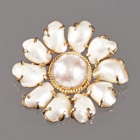 MABE PEARL 14K GOLD PIN