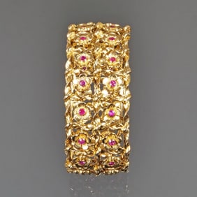 ITALIAN RUBY & 18k GOLD BRACELET