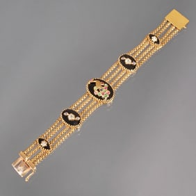 14K GOLD & MULTI-GEM STATION BRACELET