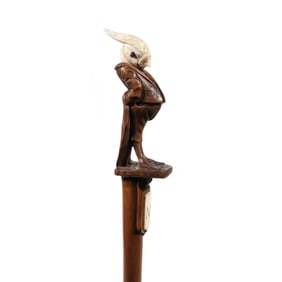 VERY FINE VICTORIAN ANTHROPOMORPHIC CARVED WALKING STICK