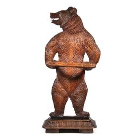 BLACK FOREST CARVED BEAR UMBRELLA STAND