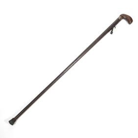 ANTIQUE ENGLISH DAY'S PATENT UNDERHAMMER PERCUSSION CANE GUN / WALKING STICK