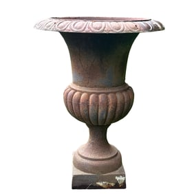 LARGE ANTIQUE CAST IRON PLANTER URN