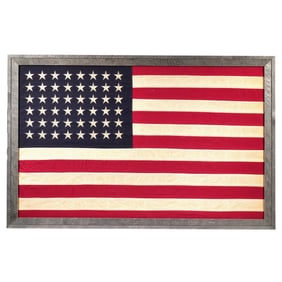 FRAMED VINTAGE 48-STAR AMERICAN FLAG
