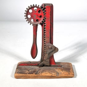 RARE JEREMIAH GREENWOOD 19TH CENTURY CAST IRON BARMOUNT CAN OPENER