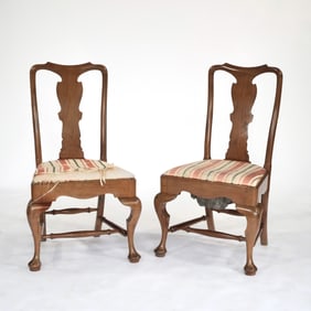 PAIR QUEEN ANNE SIDE CHAIRS