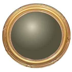 ANTIQUE GILT CONVEX "BULLET" MIRROR