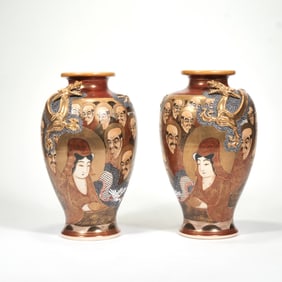 PAIR JAPANESE SATSUMA VASES