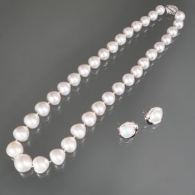 (2pc) 14K GOLD, DIAMOND, & PEARL JEWELRY