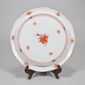 HEREND PORCELAIN CHINESE BOUQUET CAKE PLATTER