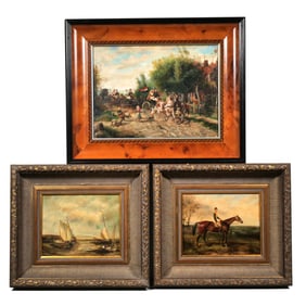 (3pc) EUROPEAN SCHOOL PAINTINGS