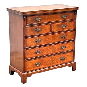 DIMINUTIVE SIX-DRAWER FLIP TOP DRESSER
