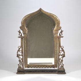 FANCY MOORISH ORIENTAL BRONZE DRESSING MIRROR