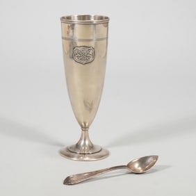 (2pc) TIFFANY & CO. TROPHY CUP PLUS A SPOON