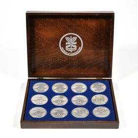SALVADOR DALI '12 TRIBES OF ISRAEL' SILVER MEDAL SET
