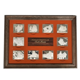 NORMAN ROCKWELL / FRANKLIN MINT FONDEST MEMORIES STERLING INGOTS