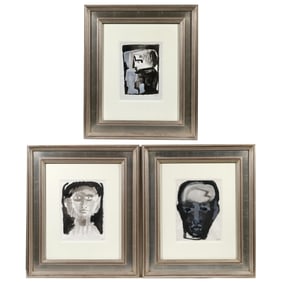 (3pc) JEAN PAUL PARENT ABSTRACT PORTRAITS