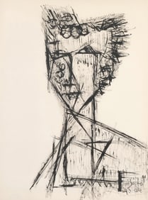 DAVID LAN-BAR CUBIST SKETCH IN THE MANNER OF BUFFET