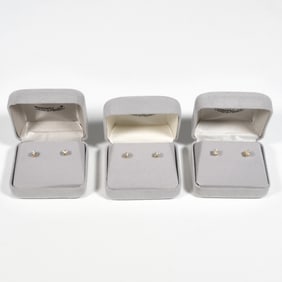 (3pc) PAIRS .30CT DIAMOND STUD EARRINGS