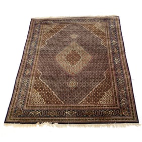 WOOL & SILK PERSIAN TABRIZ FISH DESIGN RUG