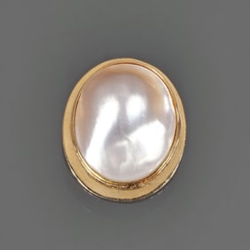BLISTER PEARL & 14K GOLD AMORPHOUS ENHANCER PENDANT