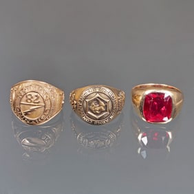 (3pc) 10K GOLD MAN'S CLASS RINGS