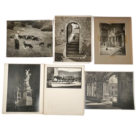 (6pc) MILDRED E. HATRY (AMERICAN, 1893-1973) MIXED ARCHITECTURAL & TRAVEL SILVER GELATIN