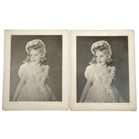 (2pc) MILDRED E. HATRY (AMERICAN, 1893-1973) ADORABLE MISS, SILVER GELATIN
