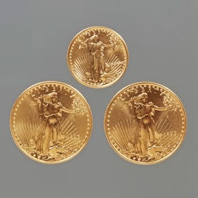 (3pc) 1991-1993 $10 & $5 GOLD COINS
