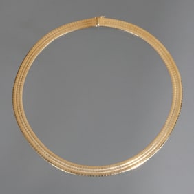 AURAFIN 14K GOLD SNAKE LINK NECKLACE
