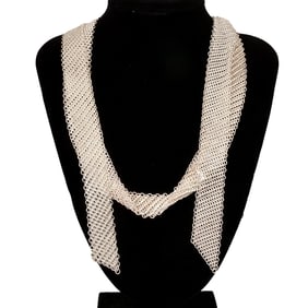 ESLA PERETTI FOR TIFFANY & CO., STERLING SILVER MESH SCARF NECKLACE